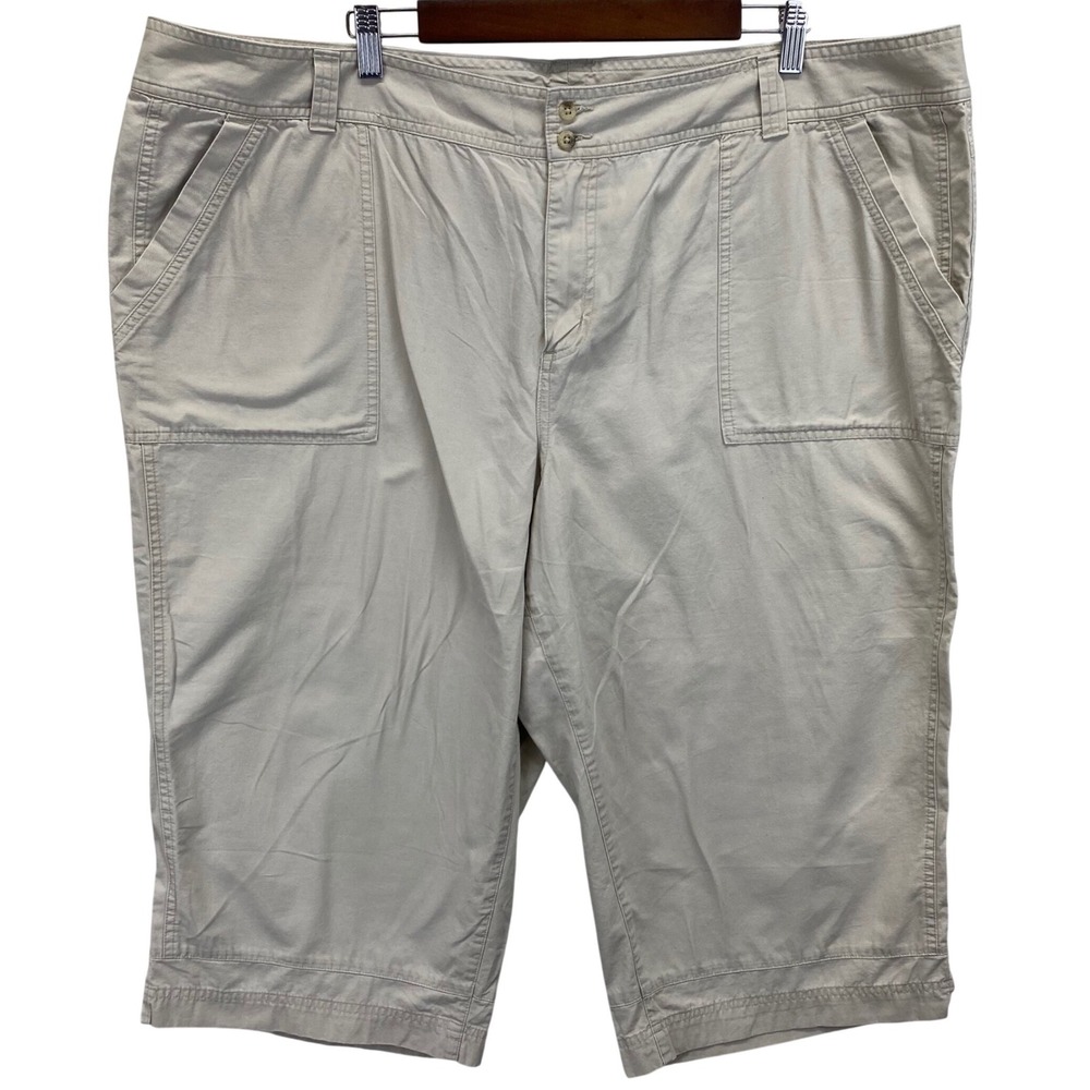 Columbia Sportswear Capris Women 24W Beige Cotton‎ Outdoor Casual Knee Length